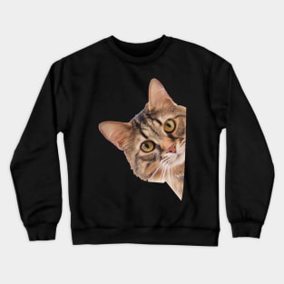 Peeping Cat Crewneck Sweatshirt